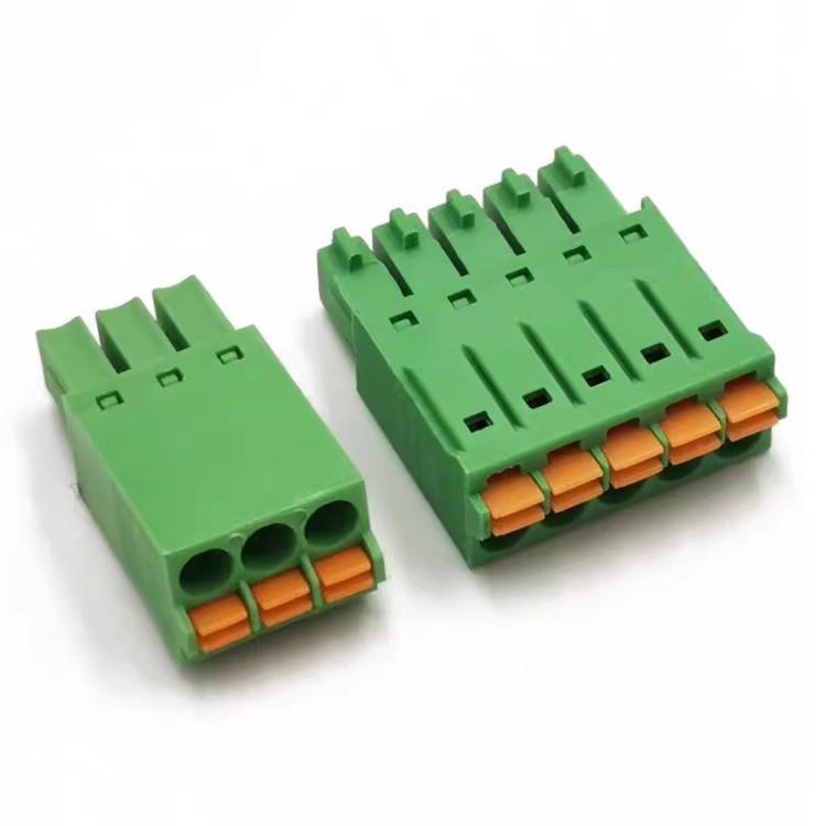 Compact 15EDGKN-3.5/3.81mm PLC Analog Wiring Terminal Block PCB Plug-in