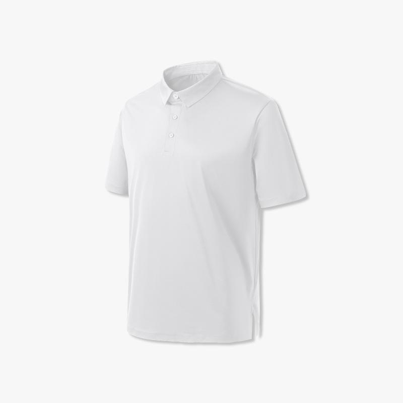 

Мужская приталенная рубашка поло Ice Silk - смесь ацетата, однотонная, короткие рукава, лето 2025 г. L (60-70kg) белый