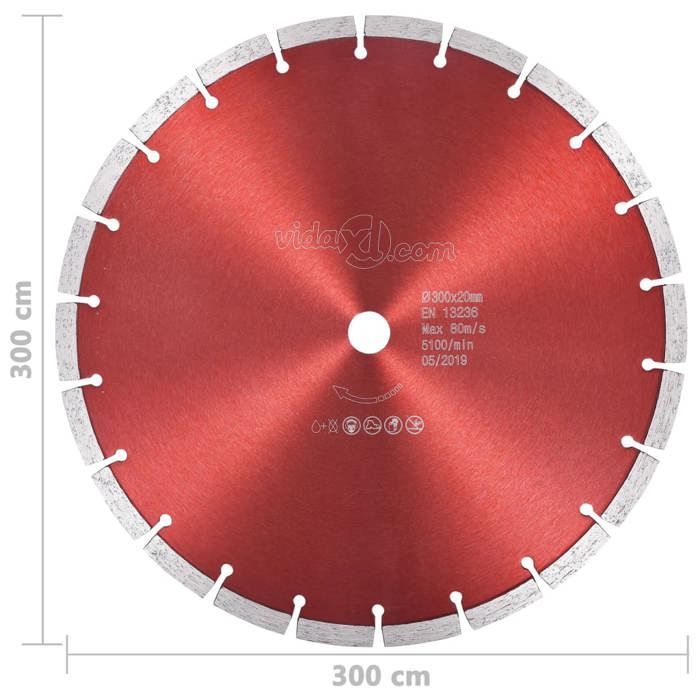 VidaXL Disque de coupe diamanté Acier 300 mm 143239