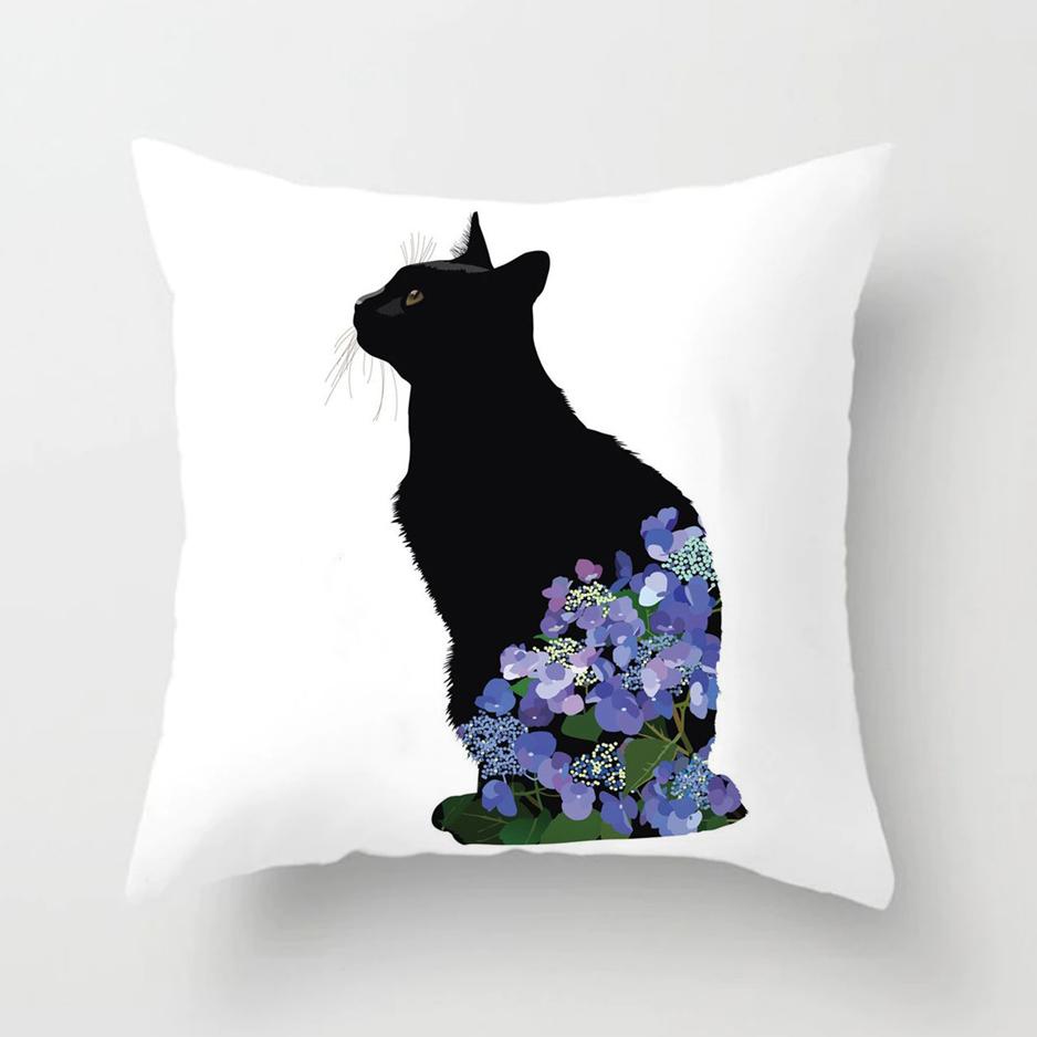 Cute Cartoon Cat Pillow Case Printed Quality Home Decorative Pillows Kids Bedroom Sofa Decor Pillowcase Couch Cushion 45*45cm