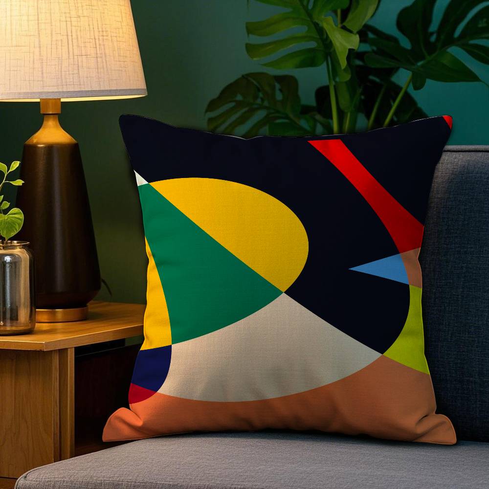 Abstrakte Kurvenfarben Kissenbezug Plüschstoff Weich Beidseitiger Druck Zuhause Sofa Hohe Qualität Kissenbezug Überwurf