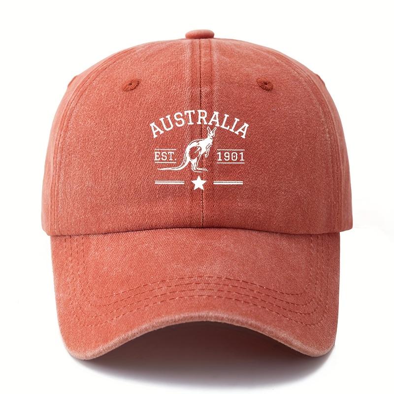 """AUSTRALIA" Känguru Baseballkappe | Vintage gewaschener Trucker, Unisex für Reisen Camping & Outdoor"""