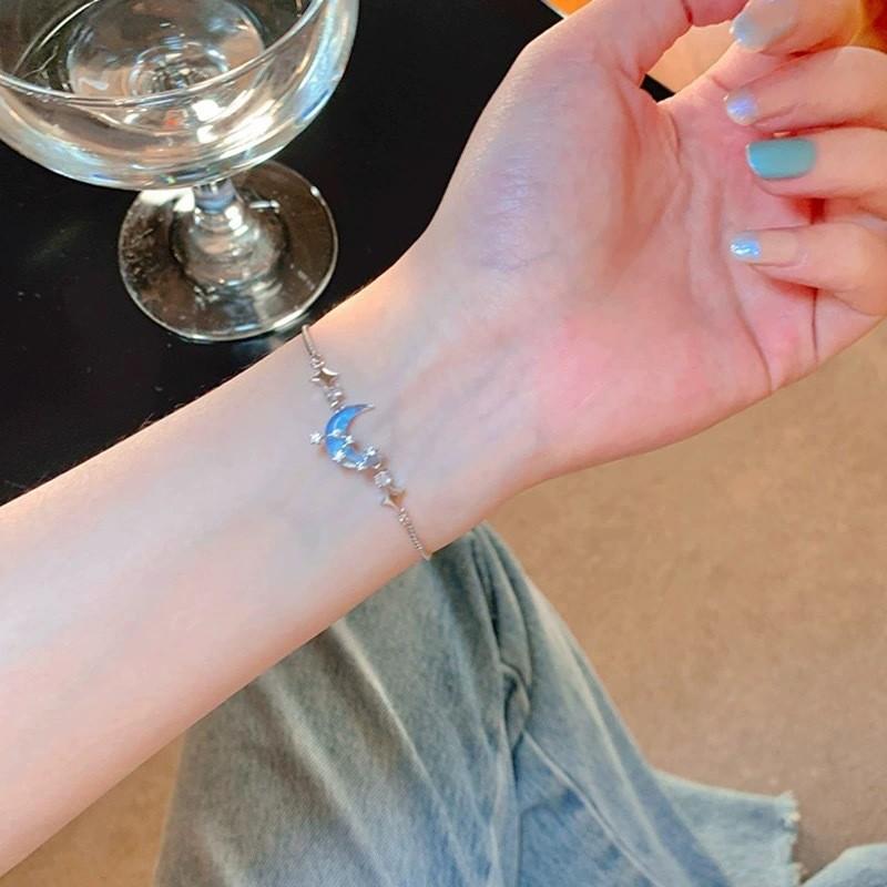 Moon Chic Blue Star Bracelet For Women Sweet Adjustable Girls Accessories Hand