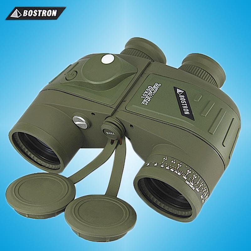 Binoculares Marinos BOSTRON 10x50 con Brújula, Impermeables, HD, Telémetro, Visión Nocturna con Poca Luz