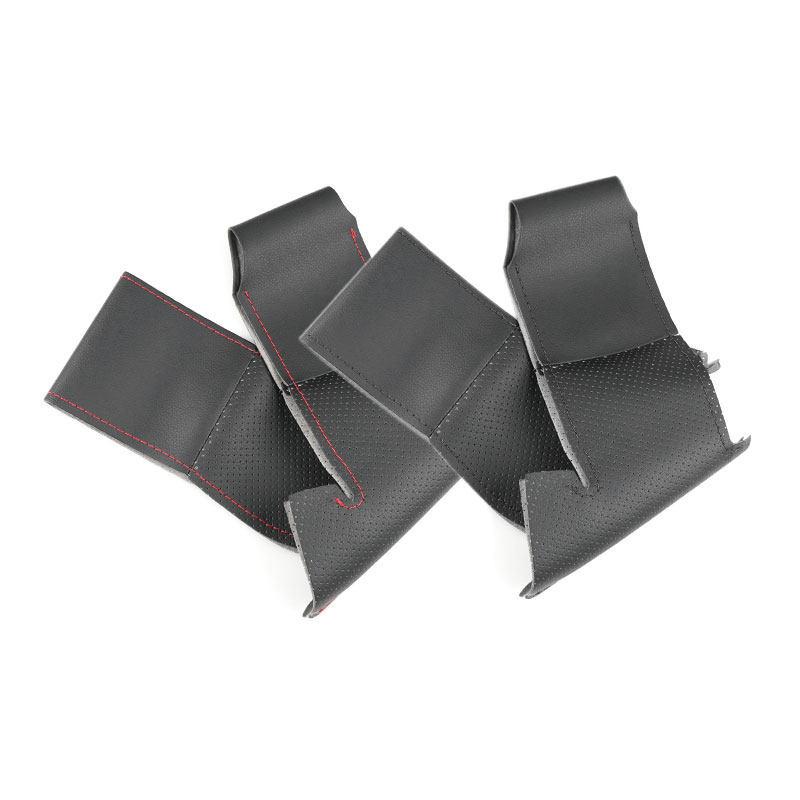 För Ford EcoSport 2014 - 2017 För Fiesta 2008 - 2016 Biltillbehör Flätad Ratt Perforerat Läder Klistermärke Skydd Trim