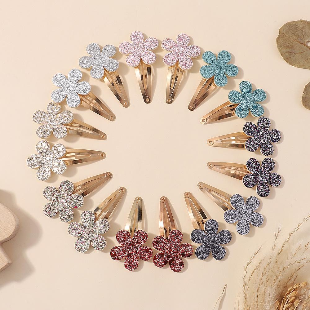 Popular Glitter Flower Children'S Bb Clip Gretel Baby Edge Clip Bangs Hairpin Hair Accessories 3039