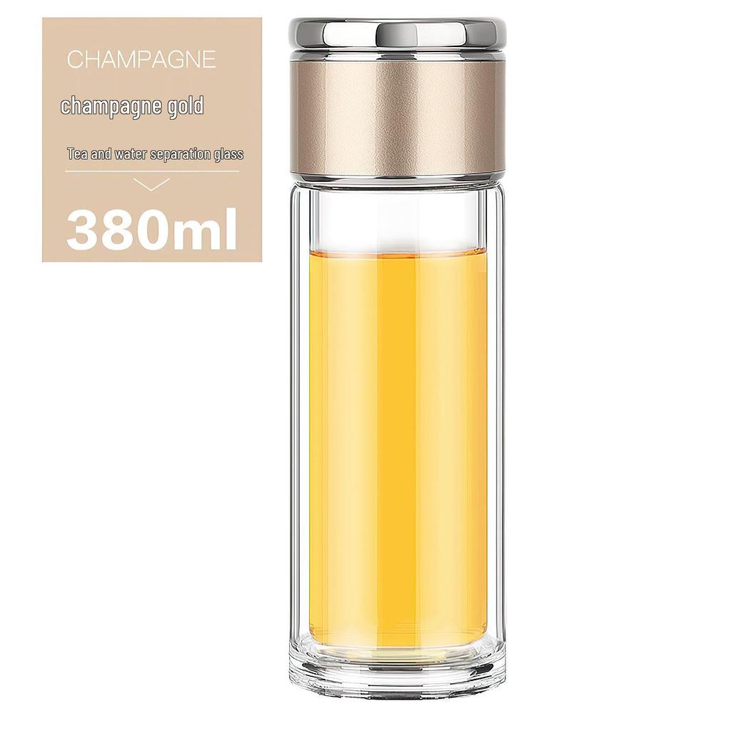 Mini Teacup with Double Layer Insulation and Tea-Water Separation – Portable Travel Glass