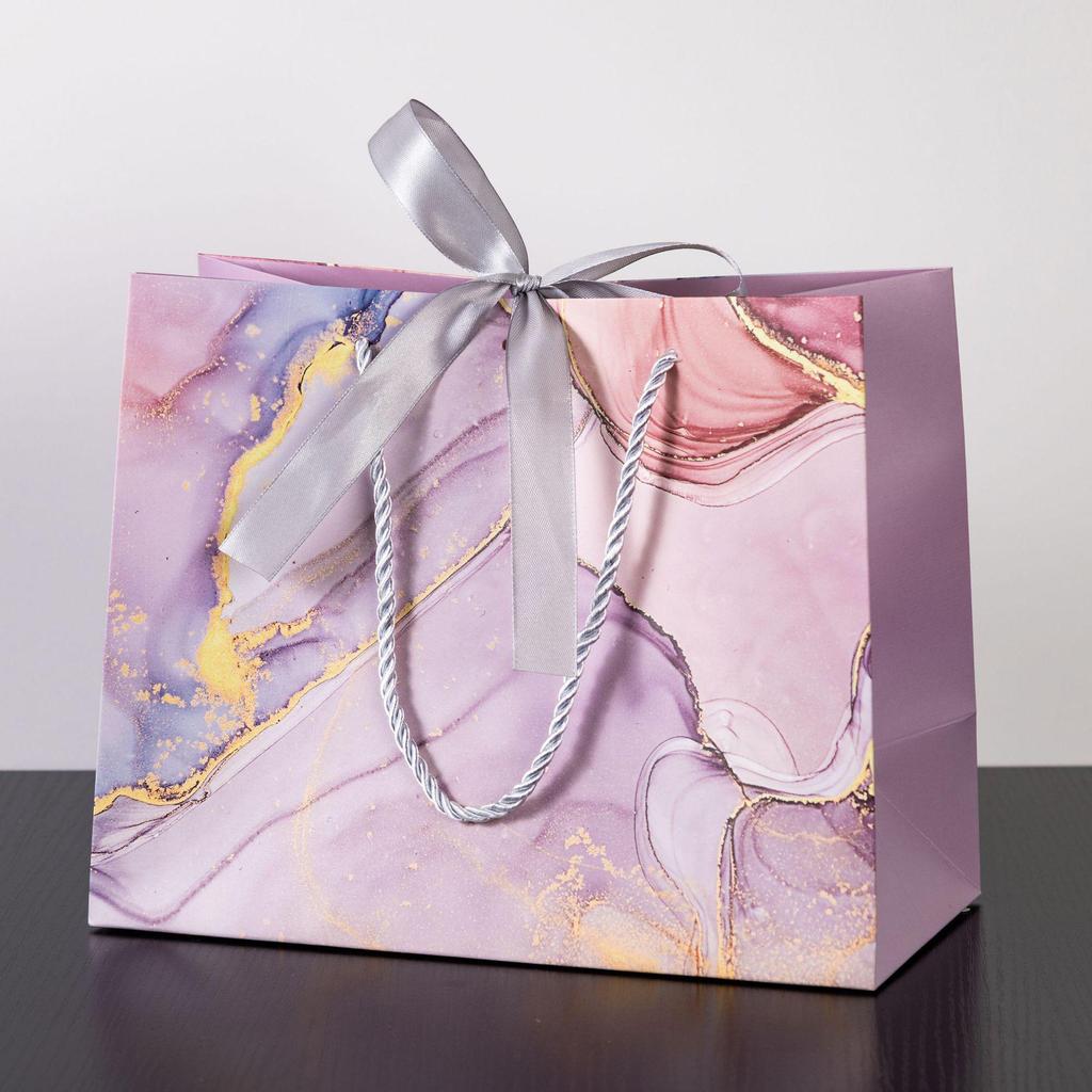 Marble Pattern Tote: Stylish Gift, Candy & Paper Bag for Weddings & Stores