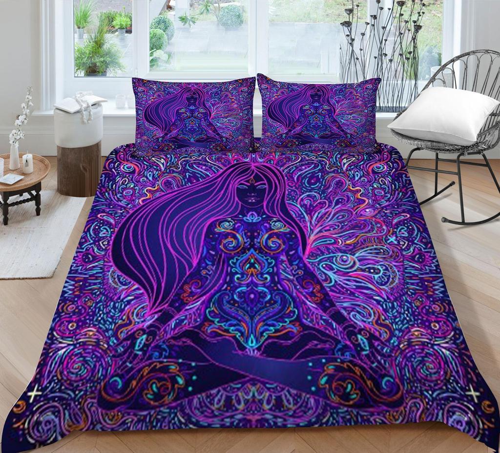 Heim-Bettwäsche 3D Böhmischer Druck Bettwäscheset Kissenbezug Bettdecke Bettbezug Tagesdecke Bettwäsche