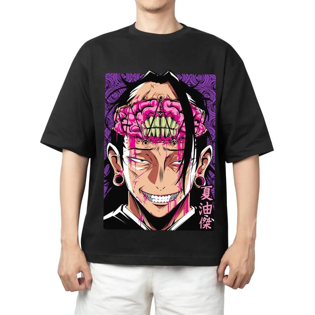 Jujutsu Kaisen Megumi Fushiguro Anime Black T-Shirt Comfortable Fashion Vintage Double-Sided Band Graphic Print Women And Men T-shirts