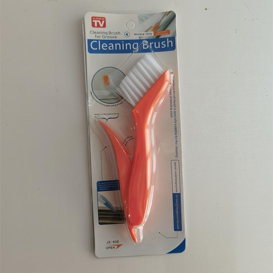 1pc 2-in-1 Groove and Crevice Cleaning Brush, Foldable Plastic Pot Brush