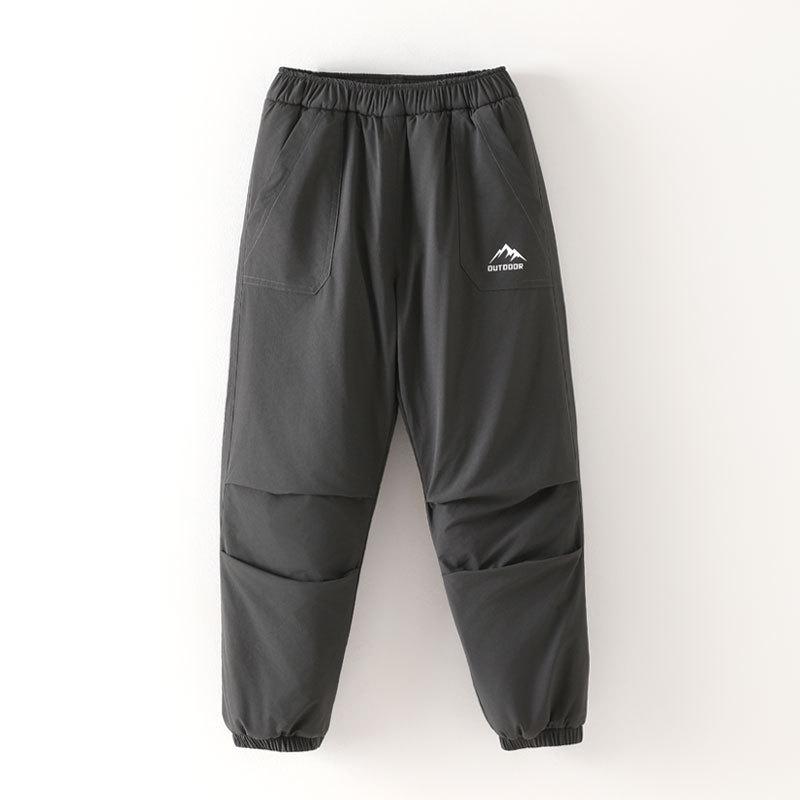 Children's Winter Cotton Pants - Thick Three-Layer Warm Casual Wear for Boys and Girls