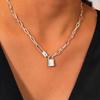 Exaggerated Thick Chain Lock Pin Titanium Steel Necklace Clavicle Chain Sweet Cool Hip Hop Punk Wind Necklace