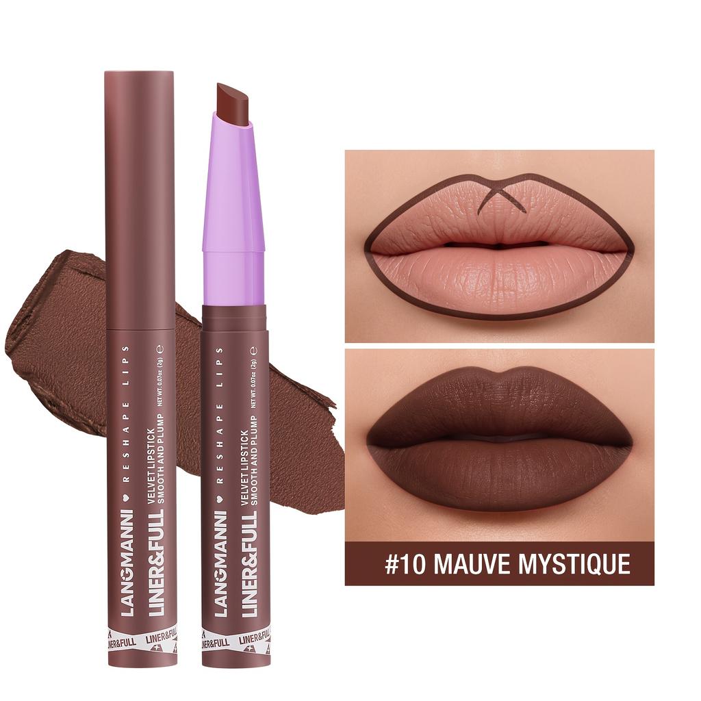 2 in 1 Matte Lipstick Crayons, Highly Pigmented Lip Liner Lipstick Pen, Long Lasting Moisturizing Lip Balm, Easy Glide on Formula