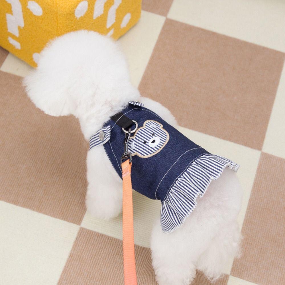 Soft Pet Strap Denim Skirt Cute Dog Vest Harness Fashion Pet Chest Strap Spring