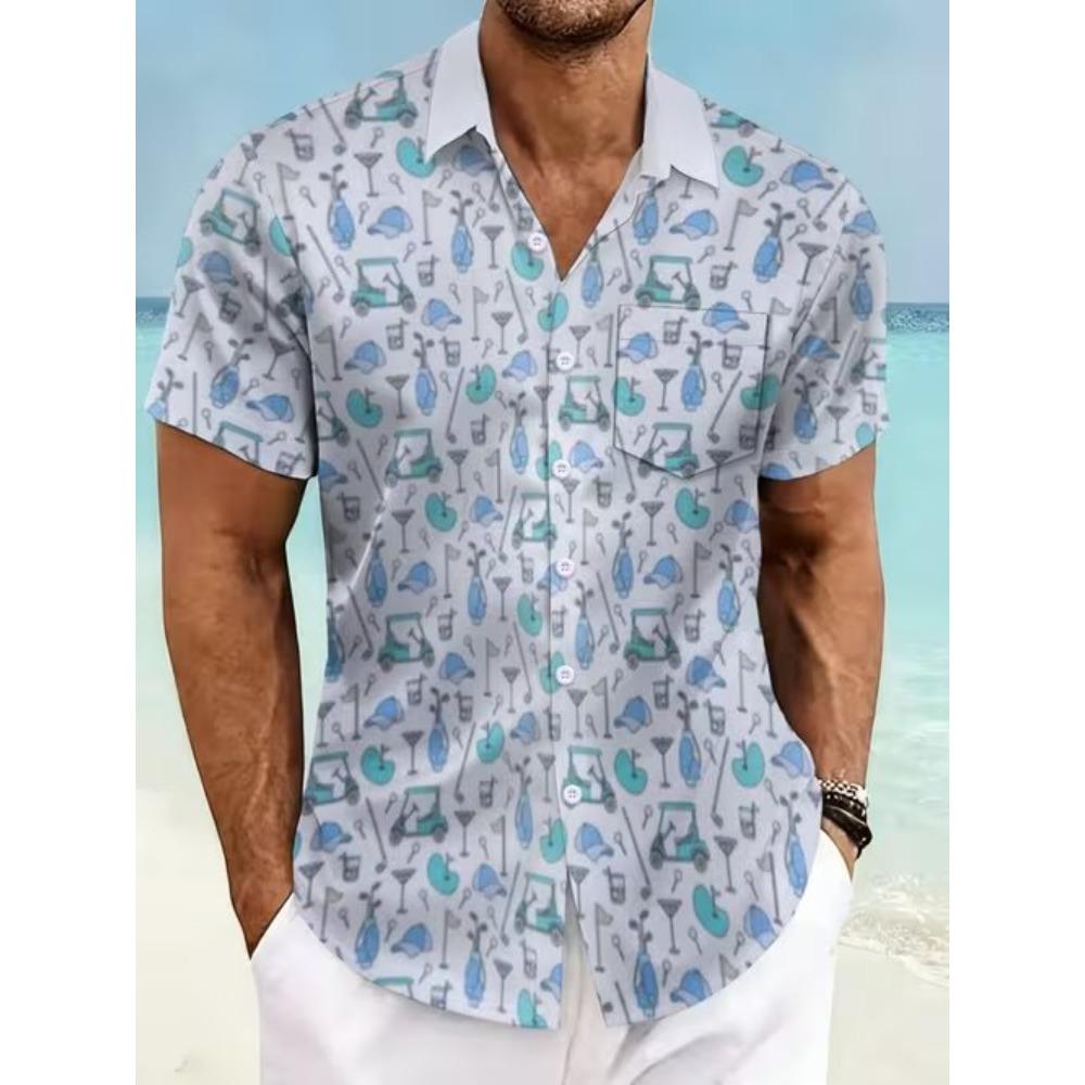 Herren Tierprint 3D-Druck Hemd Button-Up Hemd Freizeithemd Sommerhemd Kurzarm Tägliche Urlaubsbekleidung