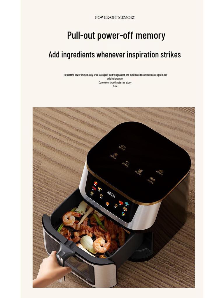 Stainless Steel Smart Air Fryer, Large Capacity, US Standard