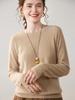 Women's Versatile Cashmere Round Neck Sweater - Thin, Simple, Loose-Fit Knitted Design for Autumn/Winter.