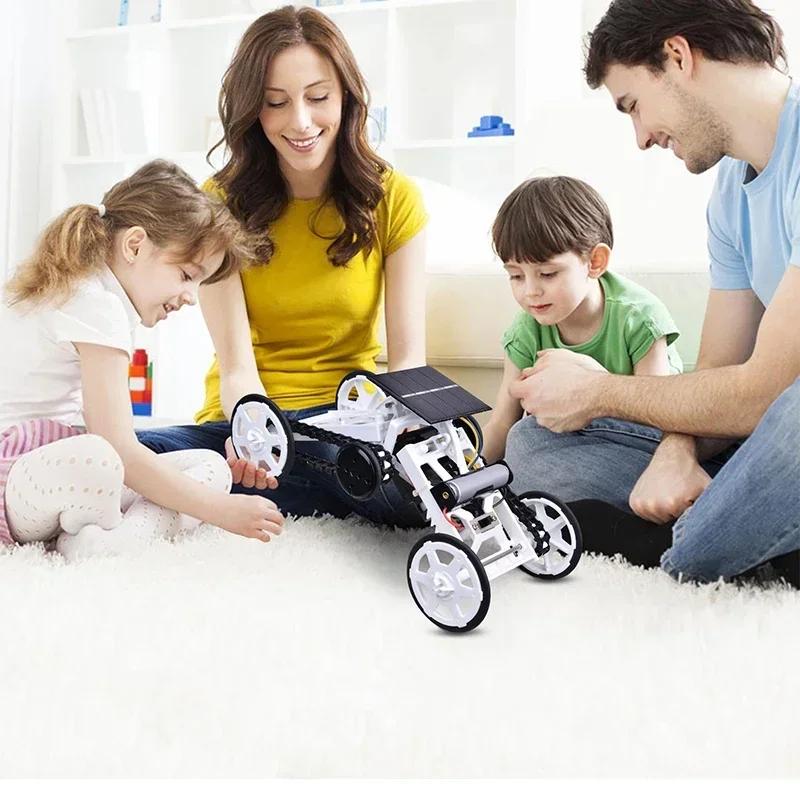 Diy Solar Car 4Wd Kids Toys Climbing Vehicle Educational Engineering Blocks Car Science Kit Construction Machine Young Boys Learning Present