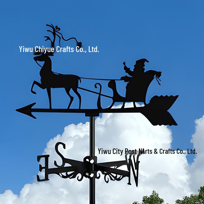 Weather Vane Ornament: Outdoor Wrought Iron Spray-Painted Roof Decoration Metal Craft