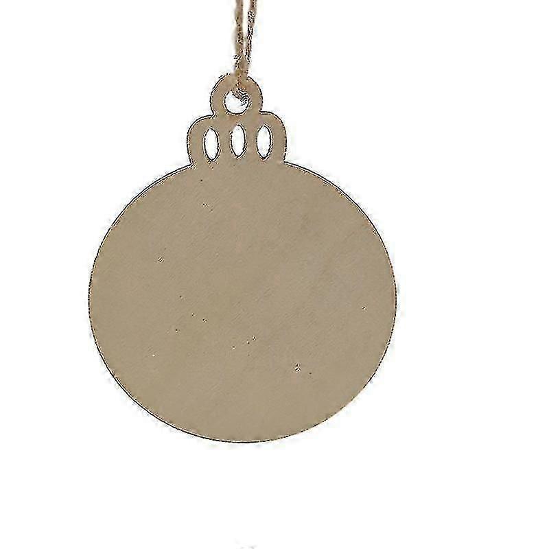Aisiting Christmas decorations-Set Of 50 Round Blank Wooden Christmas Baubles To Hang With Strings For Holiday Decorations And Crafts