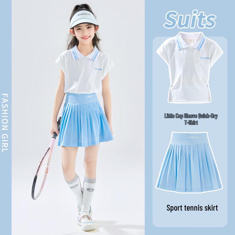 moonkids Girls  Quick-Dry Tennis Polo & Skirt Set 160cm