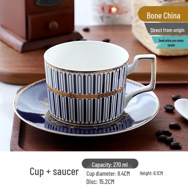 HANDUNYOU Light Luxury Glass Coffee Cup and Saucer Set