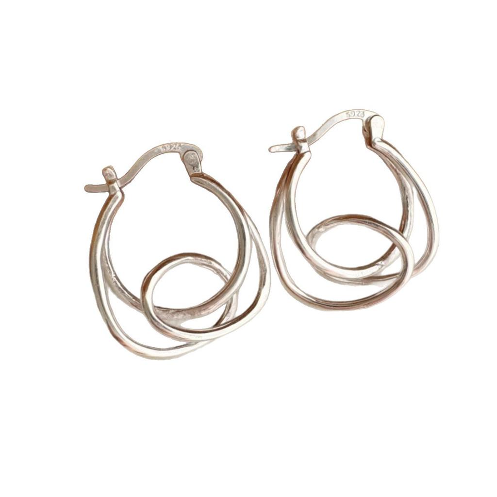 New 925 Sterling Silver Geometric Earrings, Minimalist Charm Jewelry, Exquisite Birthday Gift for Women