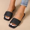 Summer Slippers Women Flat Luxury Outdoor Beach Flip Flops Female Sandals Weave Design Slides Shoes Woman  New Big Size 43
