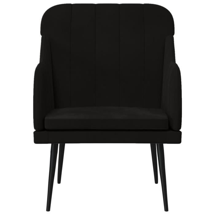 VidaXL Fauteuil Noir 63x76x80 cm Velours 351459