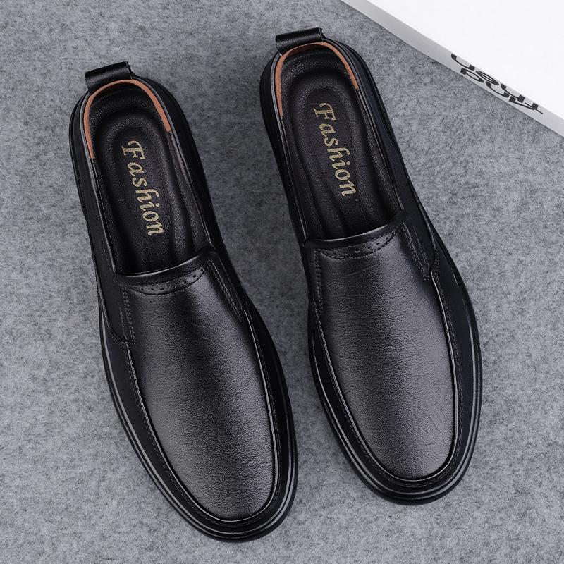 FashionBreathable Male Slip on Driving Shoes Genuine Leather Men Casual Shoes Luxury Brand Mens Loafers Simple Moccasins Business Flats