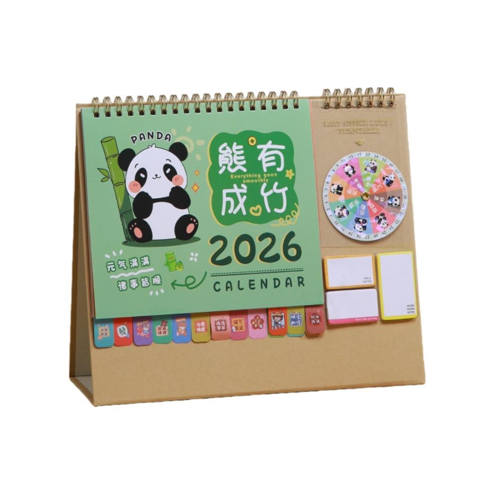 Coil Binding 2026 Desk Calendar Month Date Display Standing Flip Calendar Daily Planning