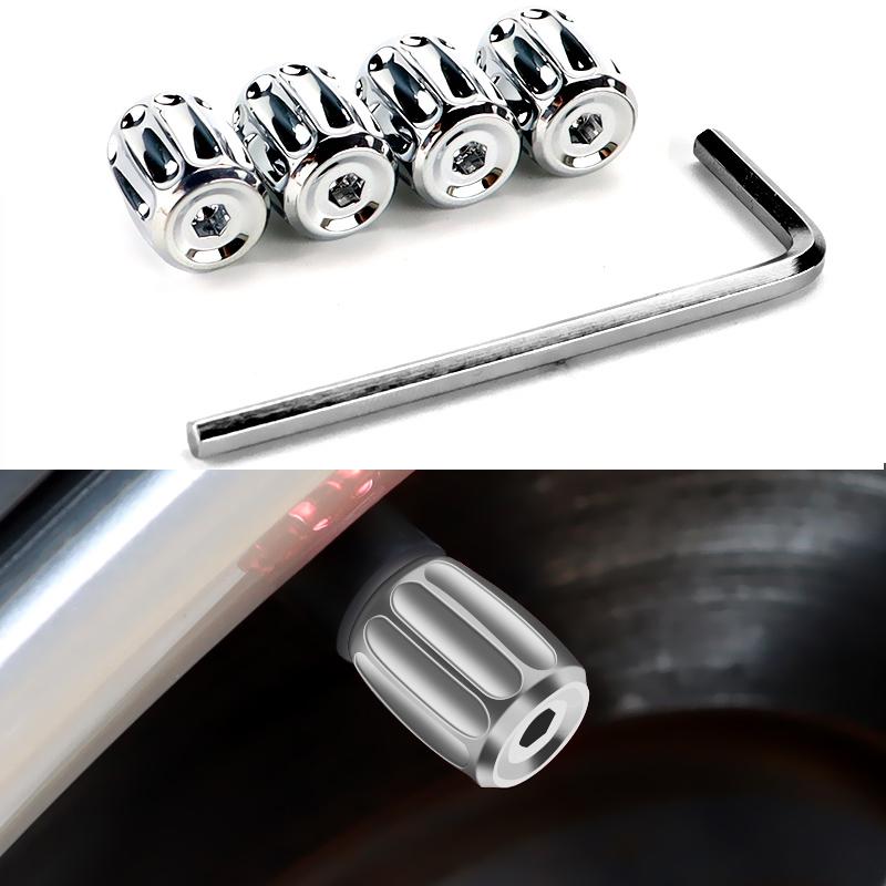 

Car Tire Valve Stem Caps - 4PCS Auto Wheel Tyre Air Stems Cover Anti-Theft Dust-Proof Colored Bling Aluminum Valve Stem Caps
