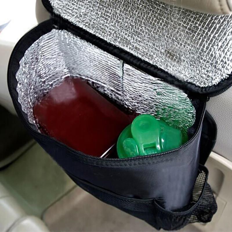 Car Seat Organizer Multi-Pocket Travel Insulated Drinks Holder Cooler Storage Bag Cool Wrap Bottle Bag with Mesh Pockets