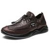 Autumn Winter MEN'S black PU leather plush warm outdoor waterproof cotton shoes chunky male walking hiking trekking sneaker