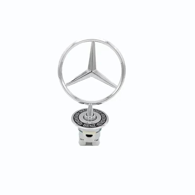WUGL8 3D Metal Blue Chrome Star Bonnet Hood Logo Emblem Badge For Mercedes Benz W203 W204 W205 W210 W211 W212 W213 W214 W220 W221 W222