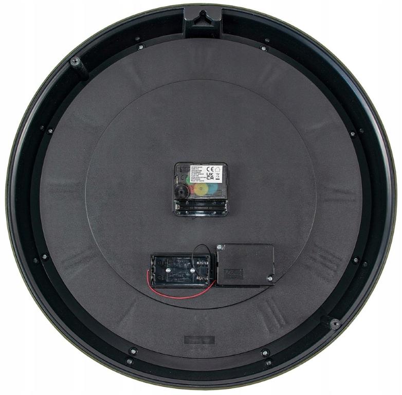 Okrągły Zegar Ścienny Dekoracyjny 38cm Czarny Z Obrotowym Mechanizmem