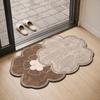 Wear-resistant Diatomite Bathroom Mat Non-Slip Flower Door Mat Modern Style Kitchen Rug  Bathroom