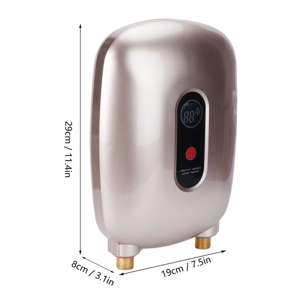Electric Hot Water Heater 0.04-1.2MPa Instant Water Heating Tankless Heater 35-55°C Temperature Control