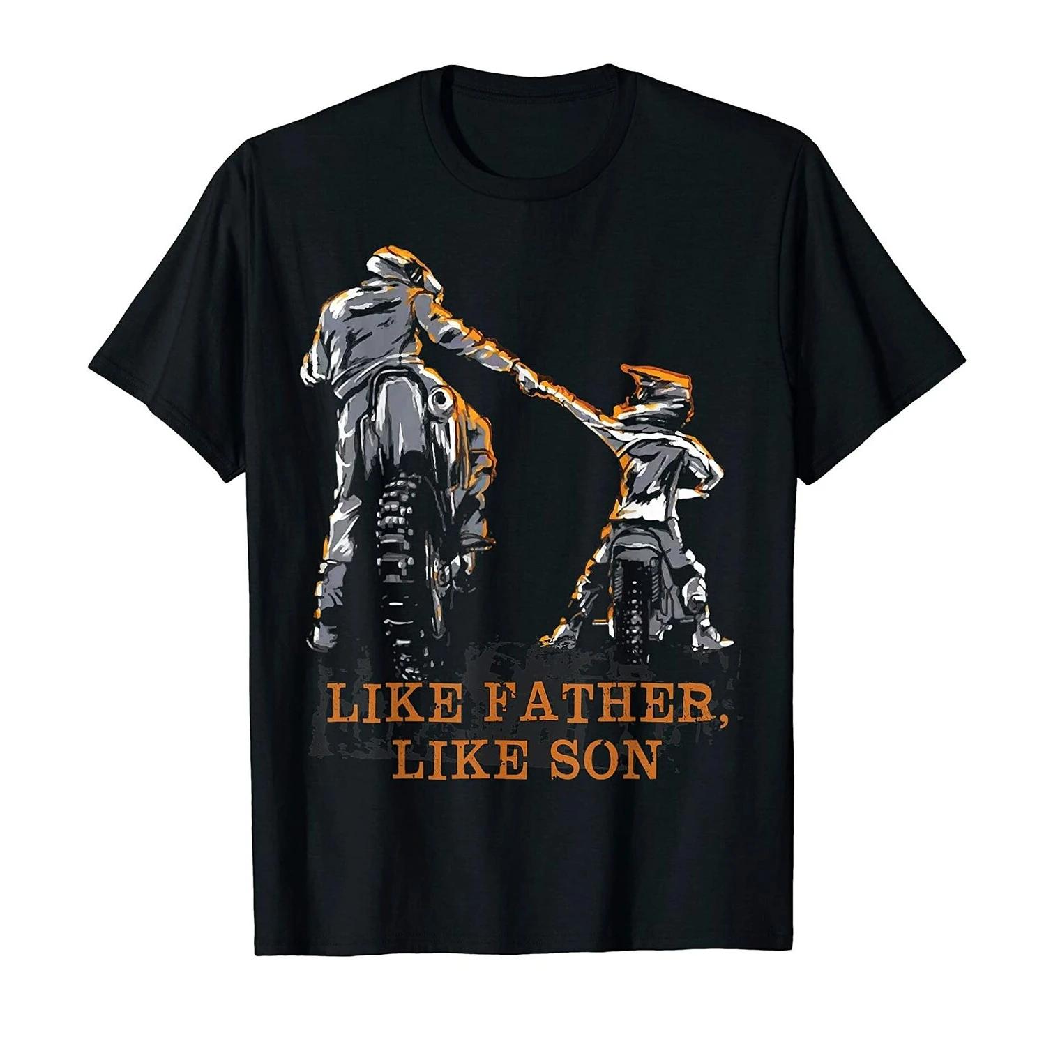 Like Father Like Son Funny Biker Gift Dirt Bike Motocross TShirt Summer Cotton Short Sleeve ONeck Mens T Shirt New S3XL S