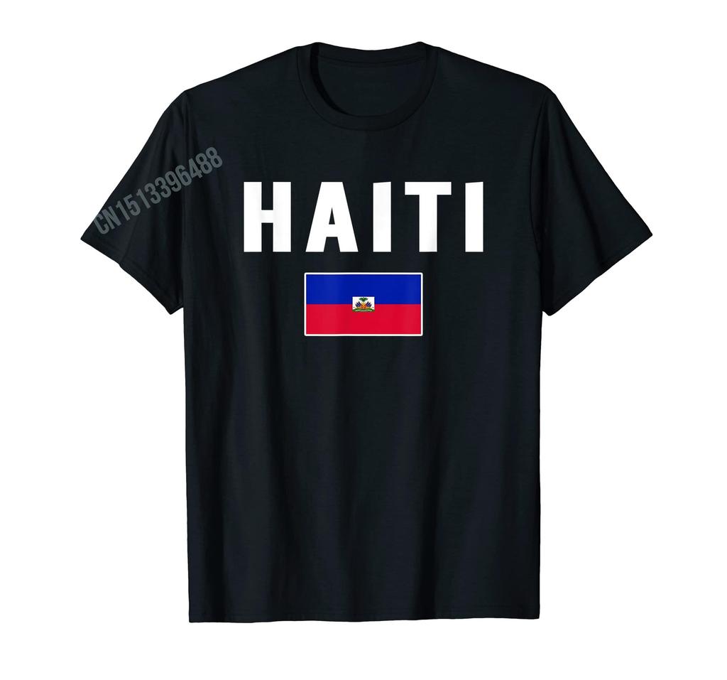 ZX More Design Haiti Proud Haitian Flag Map Pride Vintage TShirt For Men Women T Shirt Hip Hop Tops Cotton Tees