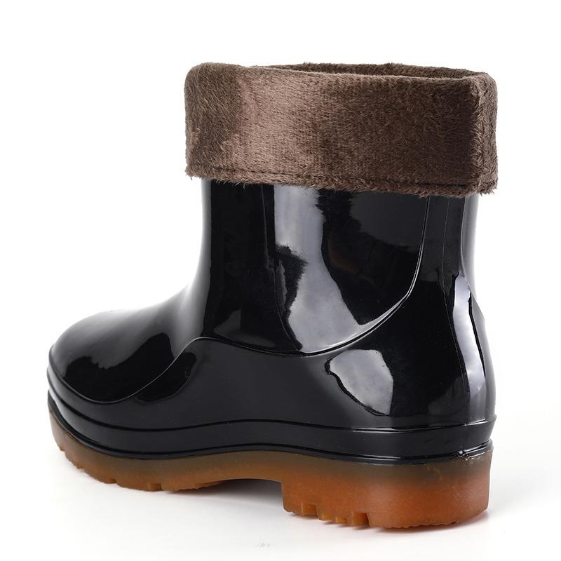3 Neue Samt warme niedrige Schaft Regenschuhe Herren 13 Wollmund Baumwolle Arbeitsschutz Low Top Regenstiefel Wasserschuhe