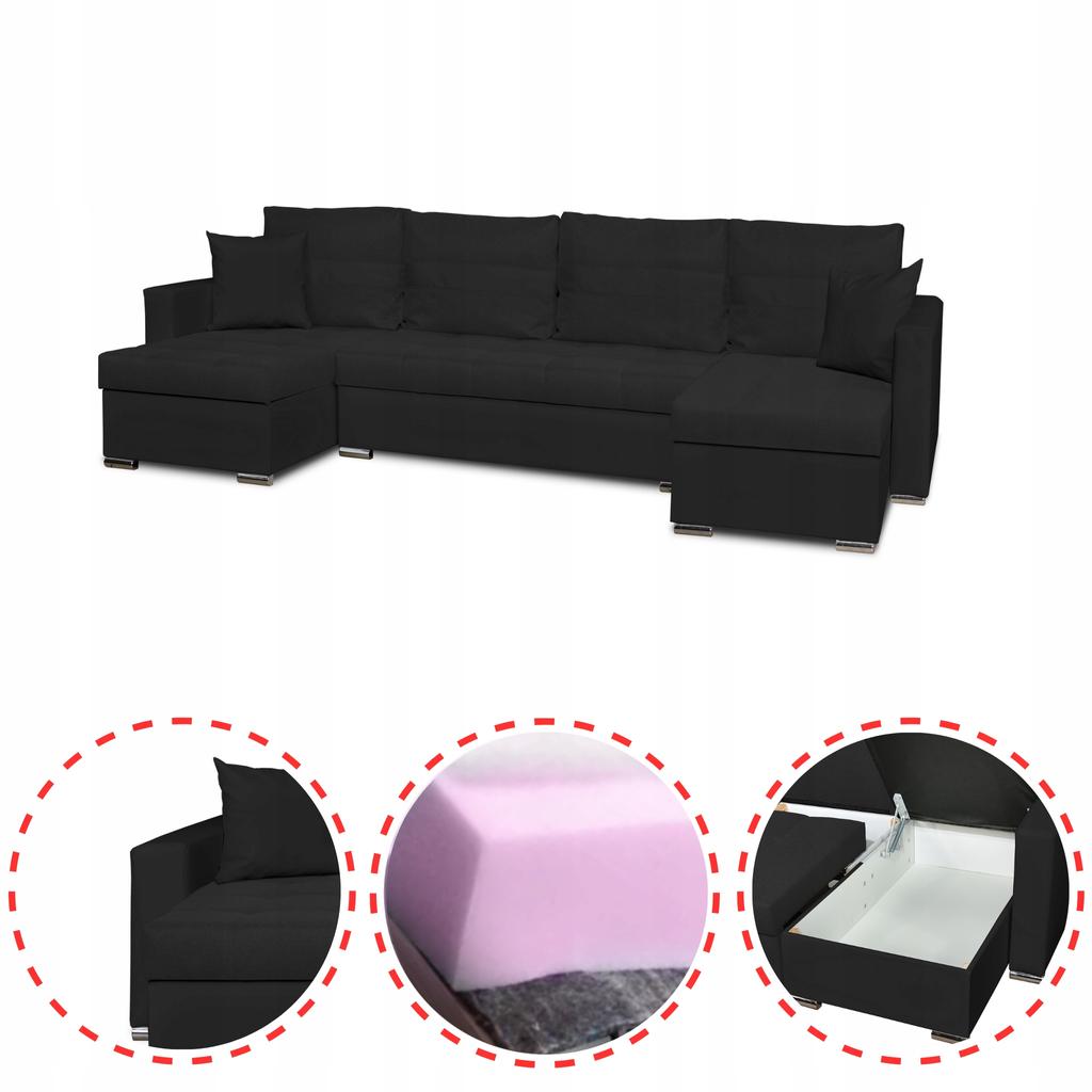 Figo BIG Corner Sofa Bed Family Meble Black