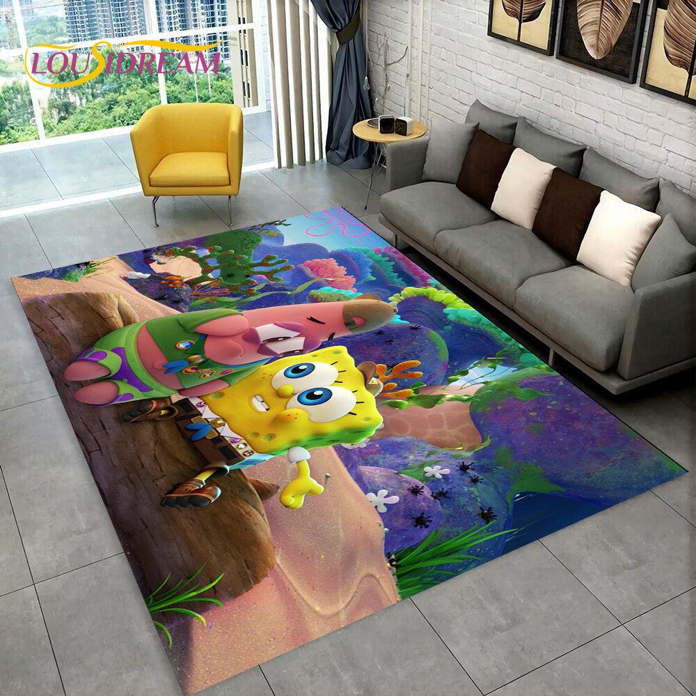 Cartoon S-SpongeBob Area Rug,Carpet Rug for Home Living Room Children Bedroom Sofa Doormat Decor,kids Play Non-slip Floor Mat