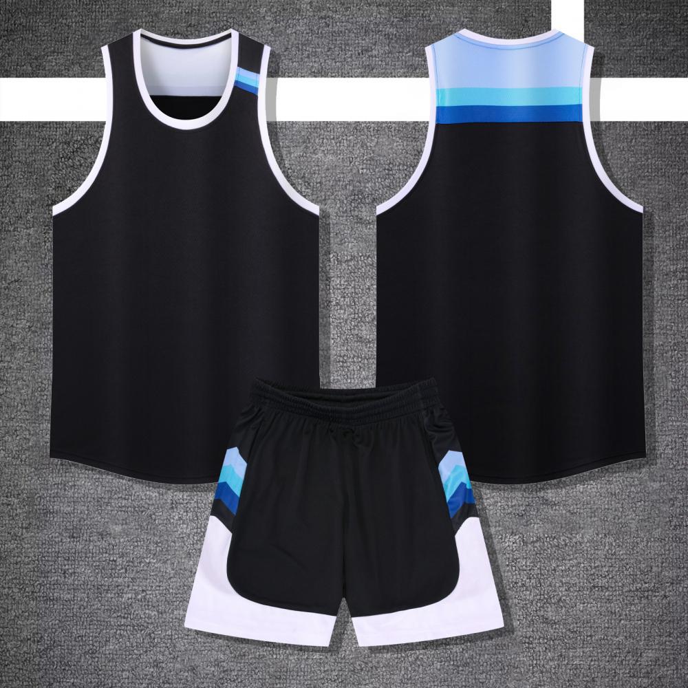 Cross-border new basketball jersey set, adult children s basketball game training jersey, men s and women s quick-drying printed jersey batch M