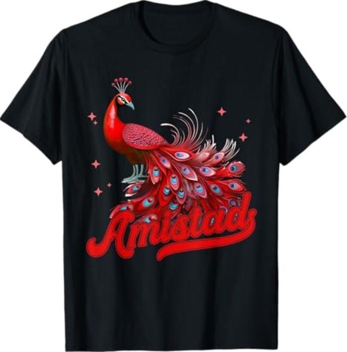Amistad House of Friendship Red Peacock Team T-Shirt Unisex T-Shirt XXL