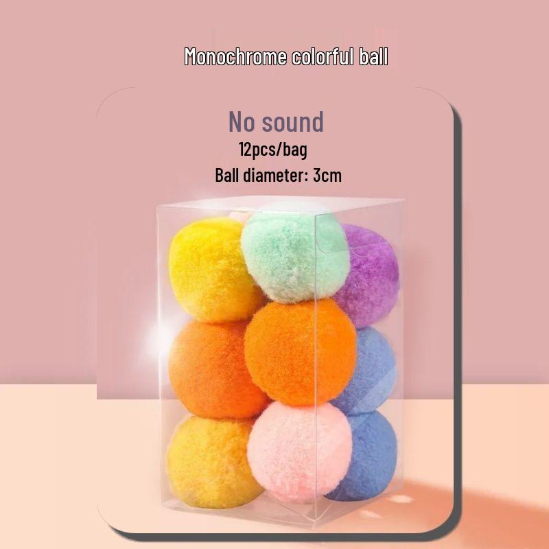 Silent 4cm Pom-Pom Cat Toy Ball – Eco-Friendly and Quiet