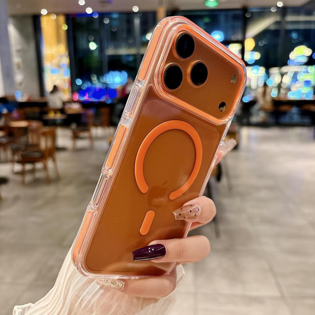iPhone 17 Pro Max Ice Crystal Two-Tone Magnetic Transparent Drop-Proof Full Coverage Protective Case