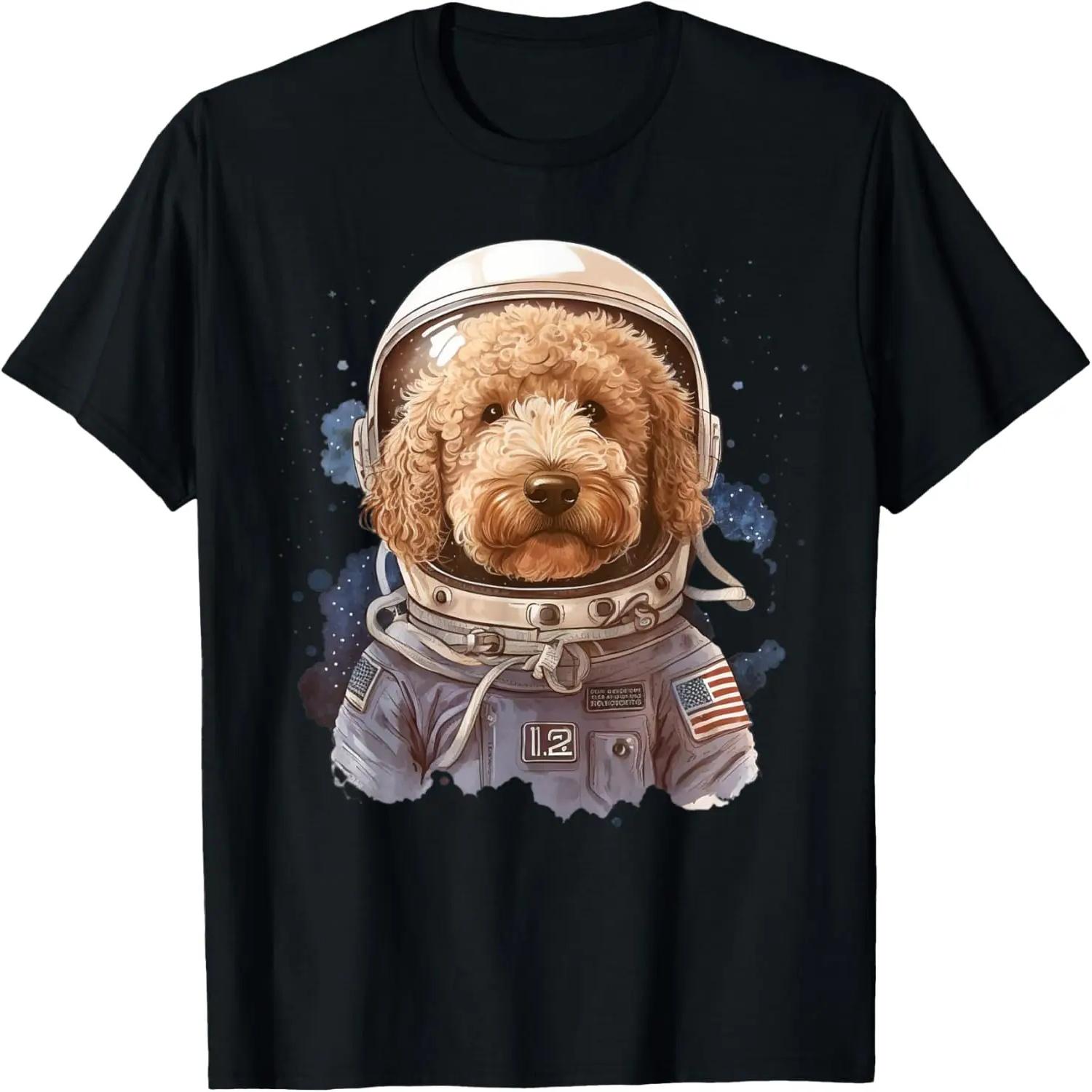 Goldendoodle Astronaut In The Space Cool Graphic Doodle Dog T-Shirt S