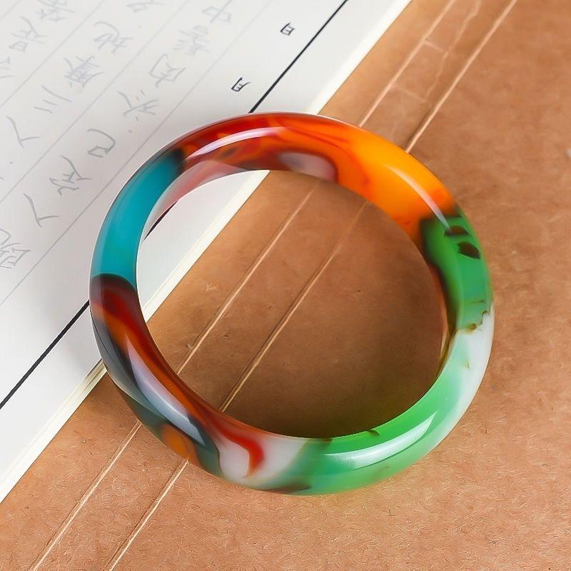 Xinjiang Colored Jade Bracelet Natural Chicken Blood Red Jade Bracelet Women's Bracelet